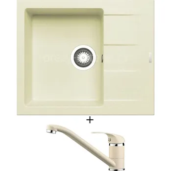 Granitový dřez Granitový dřez SET Pyramis ATHLOS (59x50) 1B 1D vanilka + Pyramis ASALIA vanilka