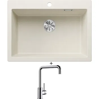 Granitový dřez Granitový dřez SET Blanco PLEON 8 bílá soft 527140 + Blanco MILI chrom 519413