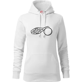 Dámská mikina Kuželky názvy - Mikina dámská Cape s kapucí - XS ( Bílá )