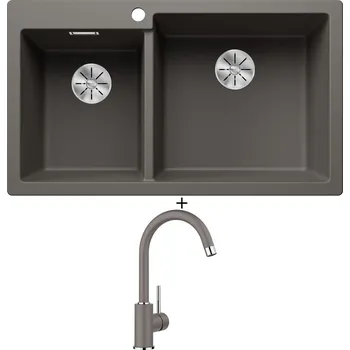 Granitový dřez Granitový dřez SET Blanco PLEON 9 šedá vulkán 527325 + Blanco MIDA šedá vulkán 526965