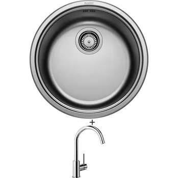 Nerezový dřez Nerezový dřez SET Blanco RONDOSOL-IF nerez ocel kartáčovaný 514647 + Blanco MIDA chrom 517742