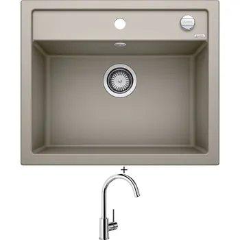 Kuchyňský dřez Granitový dřez SET Blanco DALAGO 6 tartufo s excentrem 517320 + Blanco MIDA chrom 517742