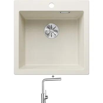 Granitový dřez Granitový dřez SET Blanco PLEON 5 bílá soft 527135 + Blanco MILA chrom 519414