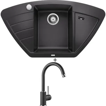 Granitový dřez Granitový dřez SET Blanco ZIA 9 E antracit + excentrické ovládání + Blanco MIDA antracit 519415