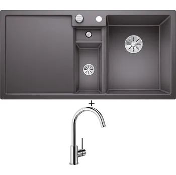 Granitový dřez Granitový dřez SET Blanco COLLECTIS 6 S šedá skála 523345 + Blanco MIDA chrom 517742