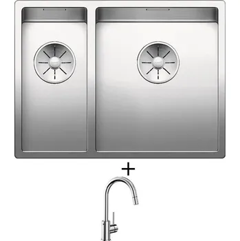 Nerezový dřez Nerezový dřez SET Blanco CLARON 340/180-IF nerez hedvábný lesk 521608 + Blanco MIDA-S chrom 521454