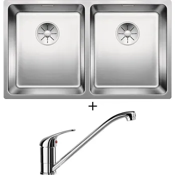 Nerezový dřez Nerezový dřez SET Blanco ANDANO 340/340-IF nerez hedvábný lesk 522981 + Blanco DARAS chrom 517720