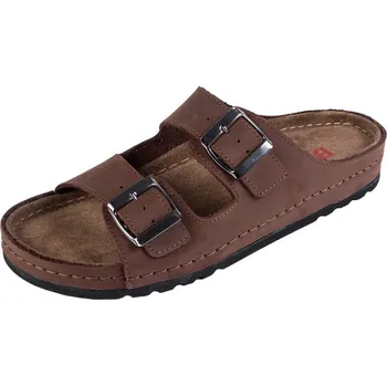 Dámské pantofle Buxa Dámské kožené pantofle BZ110 - hnědá nubuk Velikost: 39