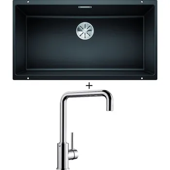 Granitový dřez Dřez pod desku SET Blanco SUBLINE 800 U antracit 523141 + Blanco MILI chrom 519413