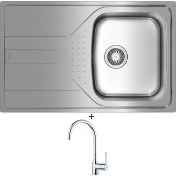 Nerezový dřez Nerezový dřez SET Teka UNIVERSE 45T T-XN 1B 1D X nerez + Teka SP 995 CR chrom