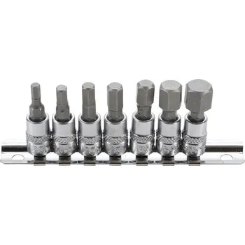 Zástrčné hlavice 1/4" Imbus H4-H12, sada 6 ks na liště - BGS 261