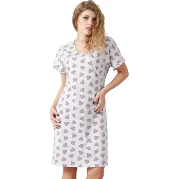 Dámská noční košile Dámská noční košile Zarta 1034 Leveza Barva/Velikost: šedá světlá / XXL