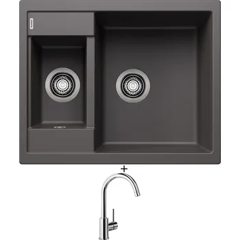 Granitový dřez Granitový dřez SET Blanco METRA 6 šedá skála 518875 + Blanco MIDA chrom 517742