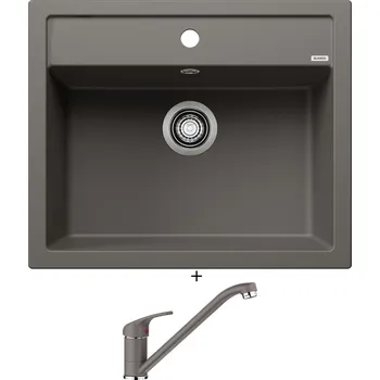Granitový dřez Granitový dřez SET Blanco DALAGO 6 šedá vulkán + Blanco DARAS šedá vulkán 526934