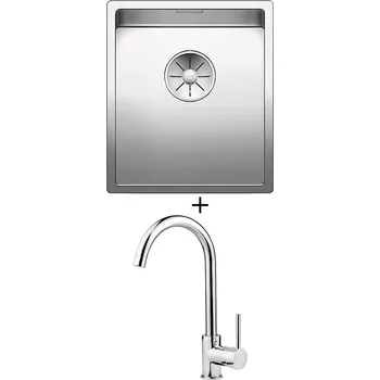 Nerezový dřez Dřez pod desku SET Blanco CLARON 340-U nerez hedvábný lesk 521571 + Deante ASTER 062 M chrom