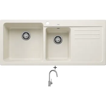 Granitový dřez Granitový dřez SET Blanco NAYA 8 S bílá soft 527131 + Blanco MIDA-S chrom 521454