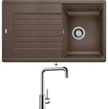 Kuchyňský dřez Granitový dřez SET Blanco ZIA 45 SL kávová 516745 + Blanco MILI chrom 519413