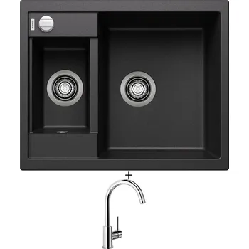 Granitový dřez Granitový dřez SET Blanco METRA 6 antracit s excentrem 516165 + Blanco MIDA chrom 517742