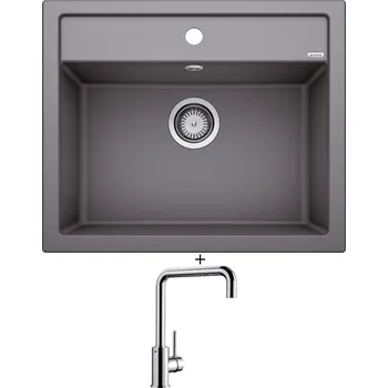 Kuchyňský dřez Granitový dřez SET Blanco DALAGO 6 šedá skála + Blanco MILI chrom 519413