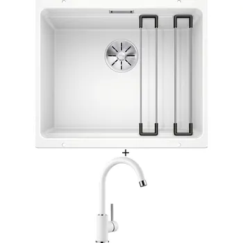 Granitový dřez Dřez pod desku SET Blanco ETAGON 500-U bílá 522231 + Blanco MIDA bílá 519418