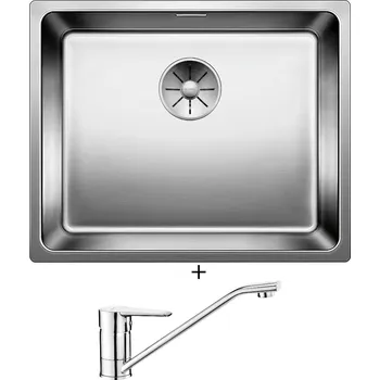 Kuchyňský dřez Dřez pod desku SET Blanco ANDANO 500-U nerez hedvábný lesk 522967 + Deante CORIO BFC 060M chrom