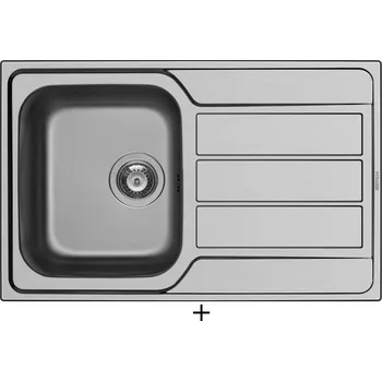 Nerezový dřez Nerezový dřez SET Pyramis ATHENA (79x50) 1B 1D nerez + Pyramis SILVIO chrom