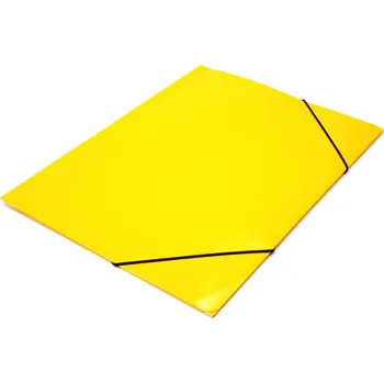 Kartonová mapa 3 klopy A4 Auro, s gumou, žlutá