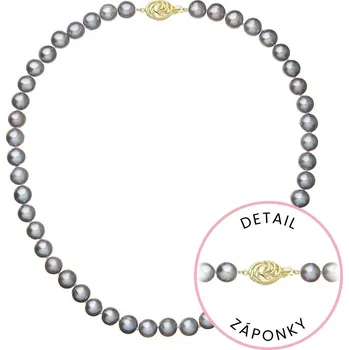 Náušnice Perlový náhrdelník z říčních perel se zapínáním ze 14 karátového zlata 922028.3/9265A grey