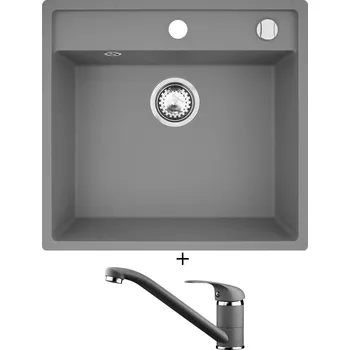 Granitový dřez Granitový dřez SET Pyramis CAMEA (50x53) 1B tmavě šedá + Pyramis ASALIA tmavě šedá