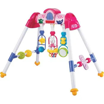 Hrazdička hrající baby De Luxe růžová na baterie Světlo Zvuk pro miminko