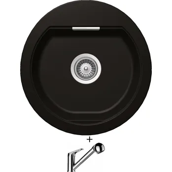 Granitový dřez Granitový dřez SET Schock MONO R-100 Night + Schock COSMO 525122 chrom
