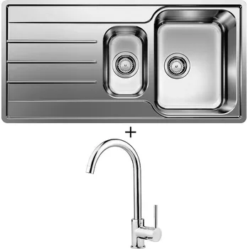 Nerezový dřez Nerezový dřez SET Blanco LEMIS 6 S-IF nerez kartáčovaný 523032 + Deante ASTER 062 M chrom