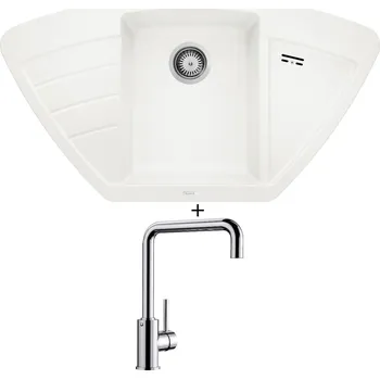 Granitový dřez Granitový dřez SET Blanco ZIA 9 E bílá 514758 + Blanco MILI chrom 519413