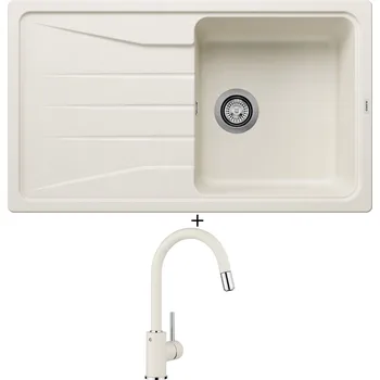 Granitový dřez Granitový dřez SET Blanco SONA 5 S bílá soft 527151 + Blanco MIDA-S bílá soft 526968