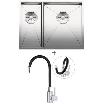 Nerezový dřez Dřez pod desku SET Blanco ZEROX 340/180-U nerez hedvábný lesk 521614 + Deante NEO LUNO BOC B720 nerez