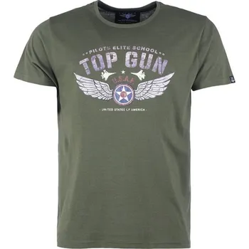 Pánské oblečení MIL-TEC Triko krátký rukáv PILOTS ELITE SCHOOL ZELENÉ M ZELENÁ - OLIV