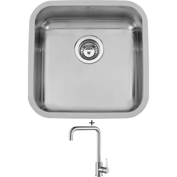 Nerezový dřez Nerezový dřez SET Sinks BAHIA 440 nerez leštěný + Laveo BONA BAB 265D nerez