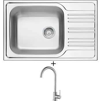 Nerezový dřez Nerezový dřez SET Deante XYLO ZEX 011B nerez + Laveo BONA BAB 268D nerez