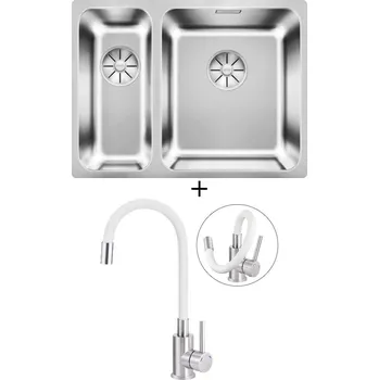 Nerezový dřez Dřez pod desku SET Blanco SOLIS 340/180-U nerez kartáčovaný 526128 + Deante NEO LUNO BOC W720 nerez