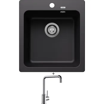 Granitový dřez Granitový dřez SET Blanco NAYA 45 černá 526572 + Blanco MILI chrom 519413