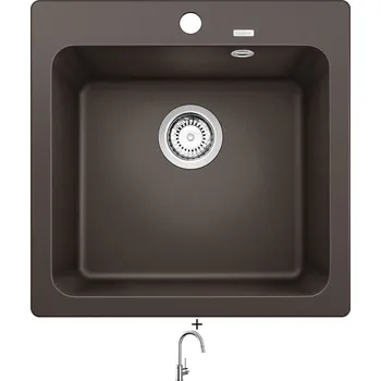 Granitový dřez Granitový dřez SET Blanco NAYA 5 kávová 526585 + Blanco MIDA-S chrom 521454