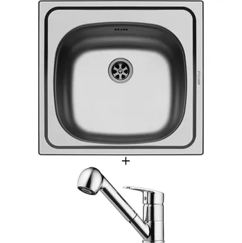 Nerezový dřez Nerezový dřez SET Pyramis E 33-46 nerez + Pyramis FIDO chrom