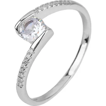 Prsten Bealio BEALIO Stříbrný prsten SOLITÉR VLNKY Velikost prstenu: 61 03-12428-2306