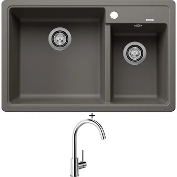 Granitový dřez Granitový dřez SET Blanco LEGRA 8 šedá vulkán 527272 + Blanco MIDA chrom 517742