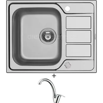 Nerezový dřez SET Pyramis ATHENA (62x50) 1B 1D nerez + Pyramis OSSIA chrom