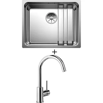 Nerezový dřez Nerezový dřez SET Blanco ETAGON 500-IF nerez hedvábný lesk 521840 + Blanco MIDA chrom 517742