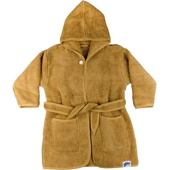 Dívčí župan XKKO biobavlněný froté župan Honey Mustard vel. 6-12 měsíců