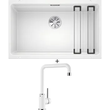 Granitový dřez Dřez pod desku SET Blanco ETAGON 700-U bílá 525171 + Blanco MILI bílá 523107