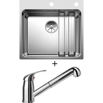 Nerezový dřez Nerezový dřez SET Blanco ETAGON 500-IF/A nerez hedvábný lesk s excentrem 521748 + Blanco DARAS-S chrom 517731