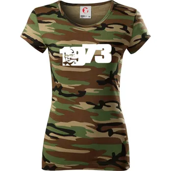 Husákovo dítě - 1973 - Dámské maskáčové triko - M ( Hnědý maskáč )